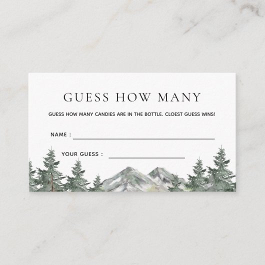 Mountain Woodland weet hoeveel game Informatiekaartje (Voorkant)