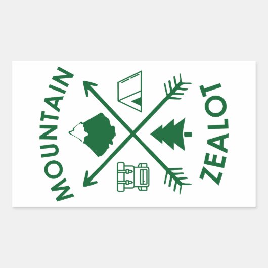 Mountain Zealot Rechthoekige Sticker (Voorkant)