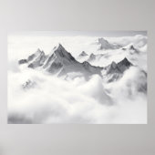 Mountain Zee Clouds Sunset Sky Landscape Poster (Voorkant)