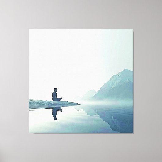 Mountain Zen Vreedzame Meditatie Ontwerp Canvas Afdruk (Voorkant)