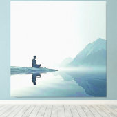 Mountain Zen Vreedzame Meditatie Ontwerp Canvas Afdruk (Insitu (Houten vloer))