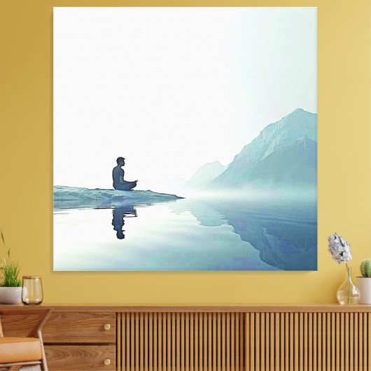Mountain Zen Vreedzame Meditatie Ontwerp Canvas Afdruk (Insitu (Woonkamer))