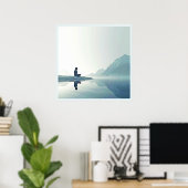 Mountain Zen Vreedzame Meditatie Ontwerp Poster (Thuiskantoor)