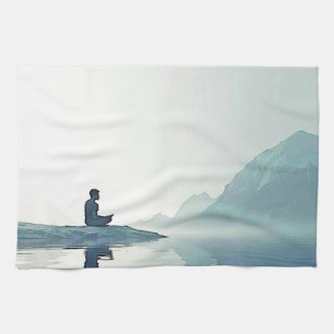 Mountain Zen Vreedzame Meditatie Ontwerp Theedoek