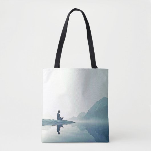 Mountain Zen Vreedzame Meditatie Ontwerp Tote Bag (Voorkant)