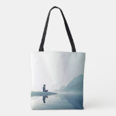 Mountain Zen Vreedzame Meditatie Ontwerp Tote Bag (Achterkant)