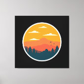 Mountain zonsondergang illustratie canvas afdruk (Voorkant)