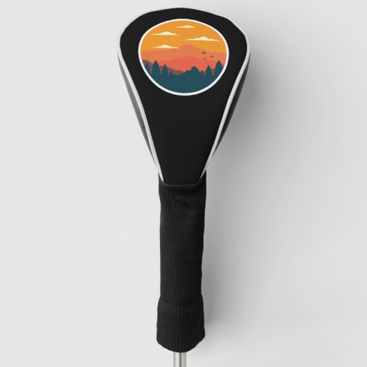 Mountain zonsondergang illustratie golfheadcover (Voorkant)