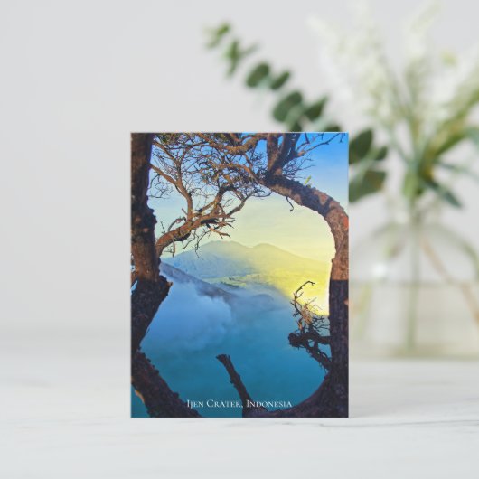 Mountain Zwavel Crater Blue Pond Lijst Briefkaart (Staand voorkant)