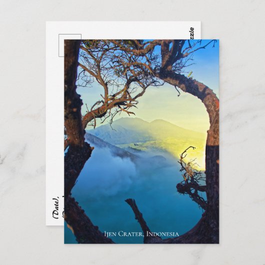 Mountain Zwavel Crater Blue Pond Lijst Briefkaart (Voorkant / Achterkant)