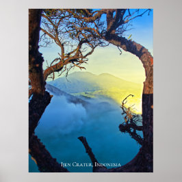 Mountain Zwavel Crater Blue Pond Lijst Poster