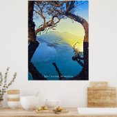 Mountain Zwavel Crater Blue Pond Lijst Poster (Keuken)