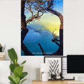 Mountain Zwavel Crater Blue Pond Lijst Poster (Thuiskantoor)