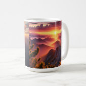 #MountainAdventure #SunriseMagic #NatureLovers #Ou Koffiemok (Voorkant rechts)