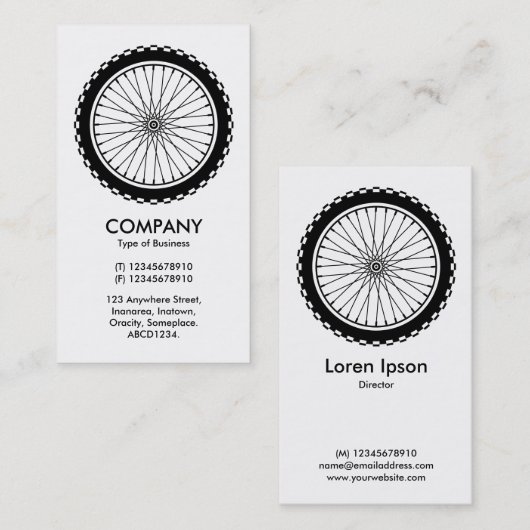 mountainbiekwiel visitekaartje (Voorkant / Achterkant)