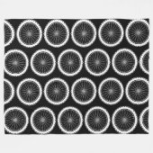 mountainbiekwiel - Wit op zwart Fleece Deken (Voorkant (Horizontaal))