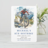 Mountainbike 8e verjaardagsfeest Sjabloon Kaart (Staand voorkant)