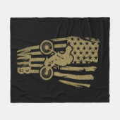 Mountainbike Amerikaanse Vlag Mtb Patriottisch Fleece Deken (Voorkant (Horizontaal))