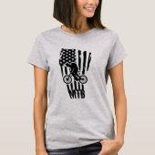Mountainbike Amerikaanse Vlag Mtb Patriottisch T-shirt (Voorkant)