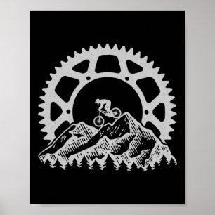 Mountainbike-apparatuur Retro Vintage-fiets Fiets Poster