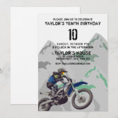 Mountainbike-avontuur aangepast verjaardagsfeestje kaart (Voorkant / Achterkant)