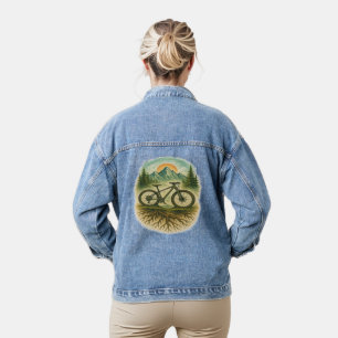 Mountainbike Avontuur Denim Kunst Jacket
