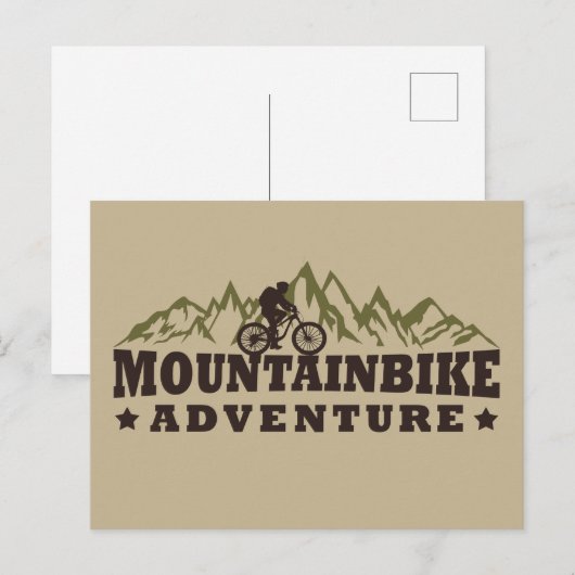 Mountainbike avontuur feestdagenkaart (Voorkant / Achterkant)