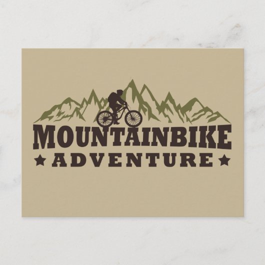 Mountainbike avontuur feestdagenkaart (Voorkant)
