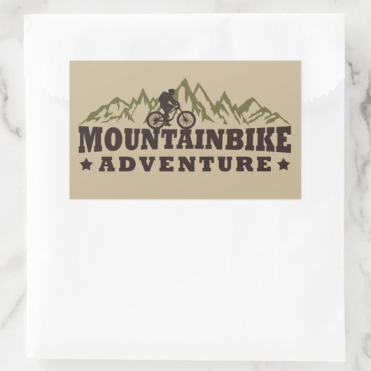 Mountainbike avontuur rechthoekige sticker (Tas)