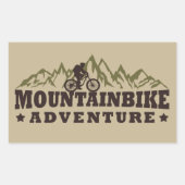 Mountainbike avontuur rechthoekige sticker (Voorkant)