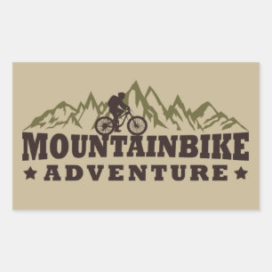 Mountainbike avontuur rechthoekige sticker