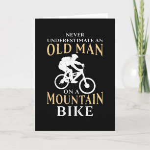 Mountainbike-cadeau voor oude man op de fiets kaart