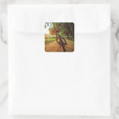 mountainbike-cadeaus vierkante sticker (Tas)