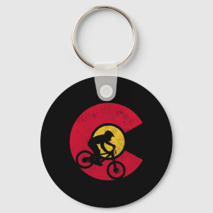 Mountainbike Colorado Vlag Mtb Fietssport Mountain Sleutelhanger