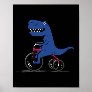 Mountainbike Dinosaur . Mtb Biking T-shirt Poster