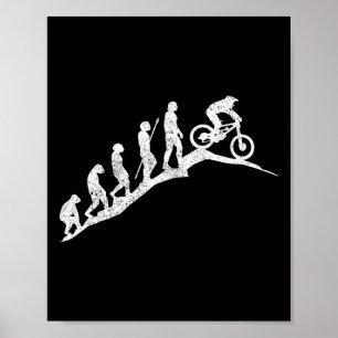 Mountainbike Downhill Evolutie Mtb Fietssport Grap Poster