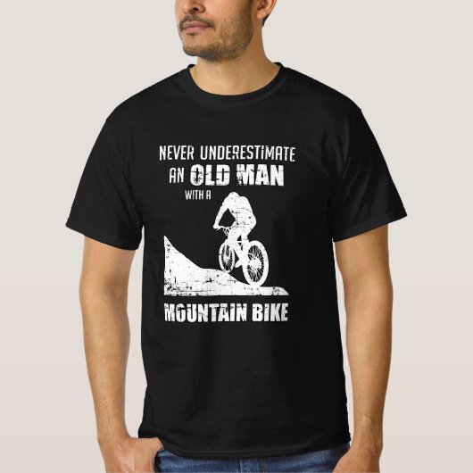 Mountainbike fiets onderschatten cadeau t-shirt (Voorkant)