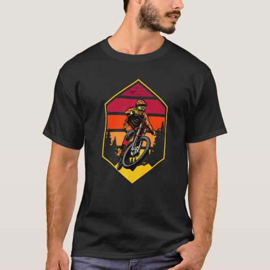 Mountainbike Fiets Retro T-shirt (Voorkant)