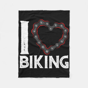 Mountainbike fietsen Ik hou van fietsen Fleece Deken