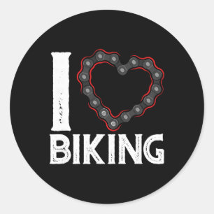 Mountainbike fietsen Ik hou van fietsen Ronde Sticker