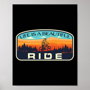 Mountainbike Fietsen Wielrennen Retro Mtb Trail En Poster