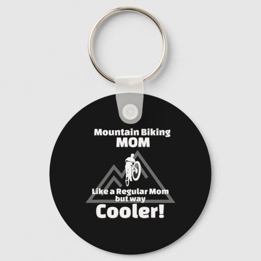 Mountainbike-fietsgeschenk voor biker-moeder sleutelhanger (Voorkant)