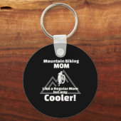 Mountainbike-fietsgeschenk voor biker-moeder sleutelhanger (Voorkant)