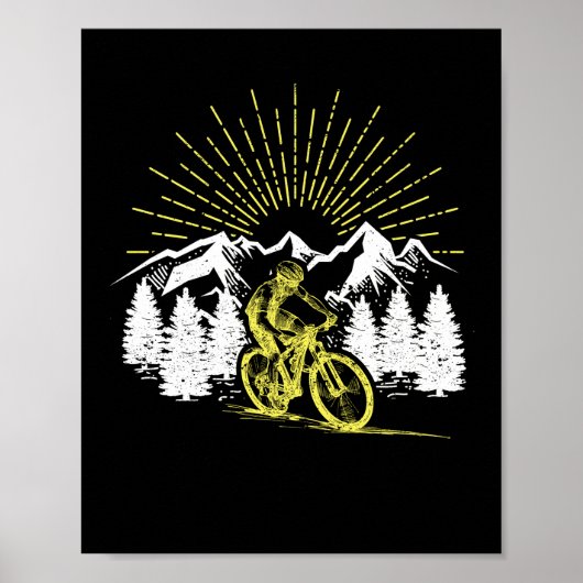 mountainbike grappig MTB fietsen Poster (Voorkant)