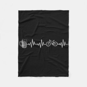 Mountainbike Hartslag Fietsen Bicycle En Bier C Fleece Deken