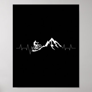 Mountainbike Hartslag Shirt Schattig Bike Hartslag Poster
