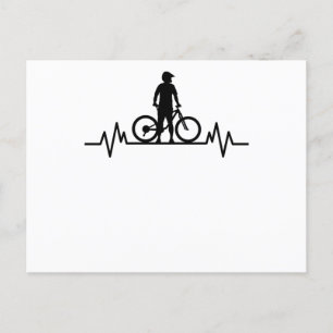Mountainbike Heartbeat Mountain Bike Cycling Gift Briefkaart