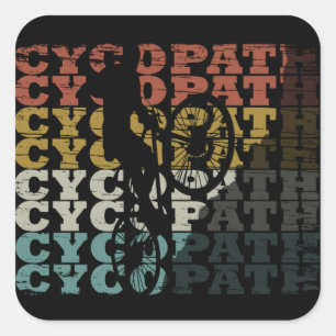 Mountainbike Humor - Grappige Fiets - Cycopath Vierkante Sticker