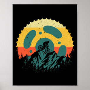 Mountainbike Kunst Voor Mannen Vrouwen Fietsen Tra Poster