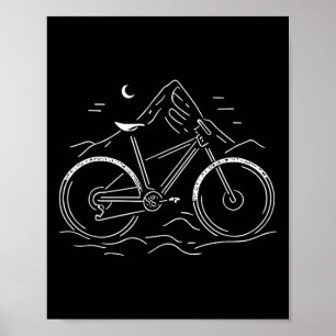 Mountainbike lijnkunst fiets fietsen wielrennen fi poster
